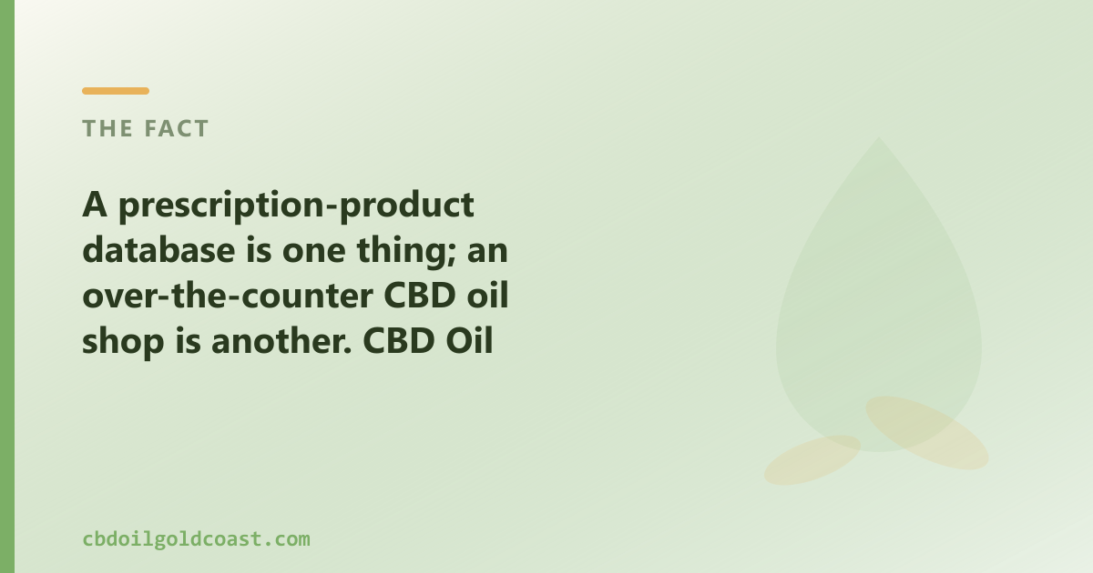 A prescription-product database and an OTC CBD oil shop are two different things