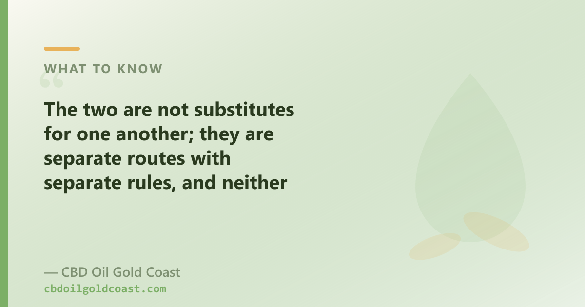 Prescription medical cannabis and over-the-counter CBD oil are two separate routes